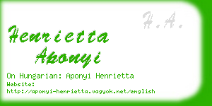 henrietta aponyi business card